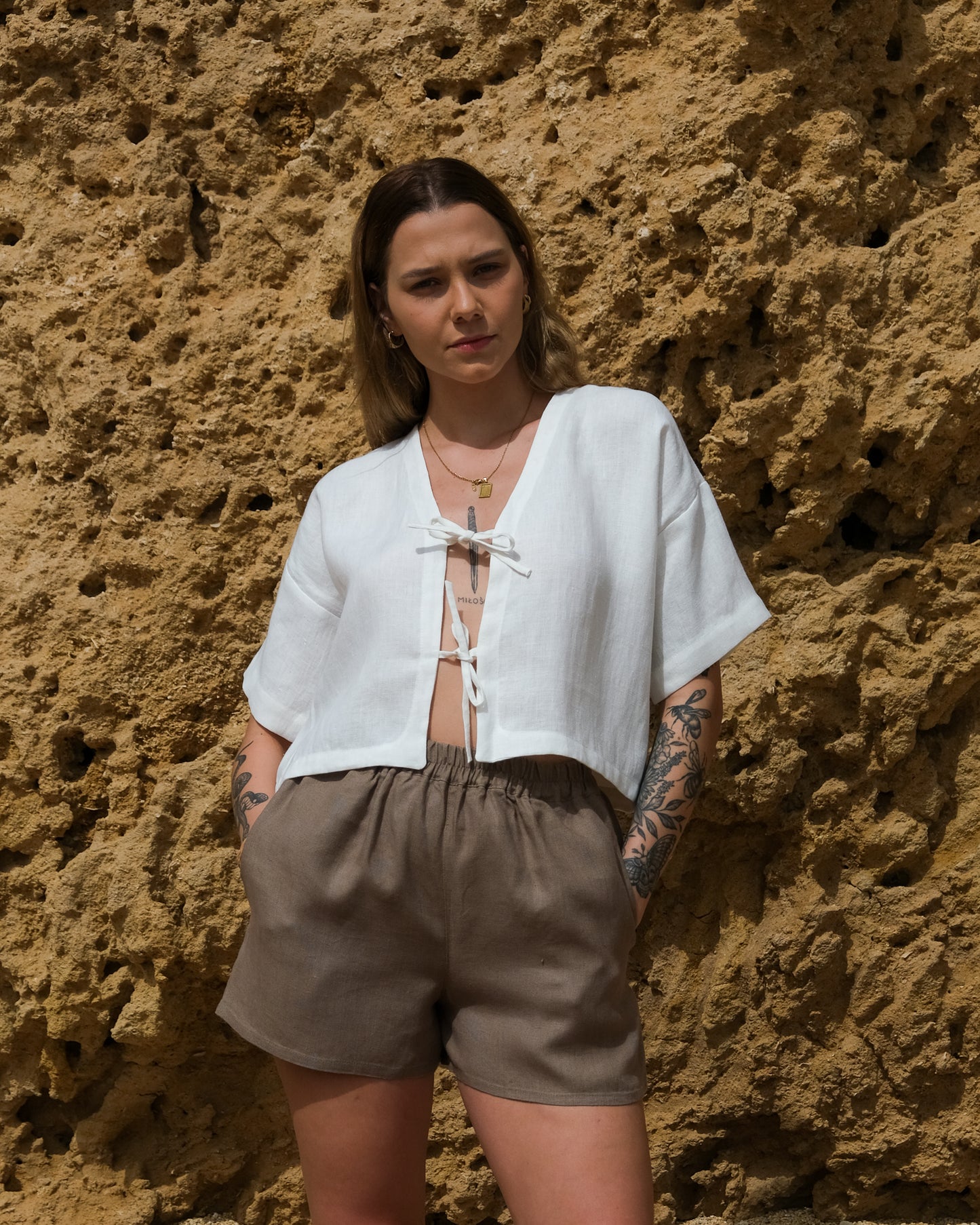 Szorty damskie Marre | Khaki