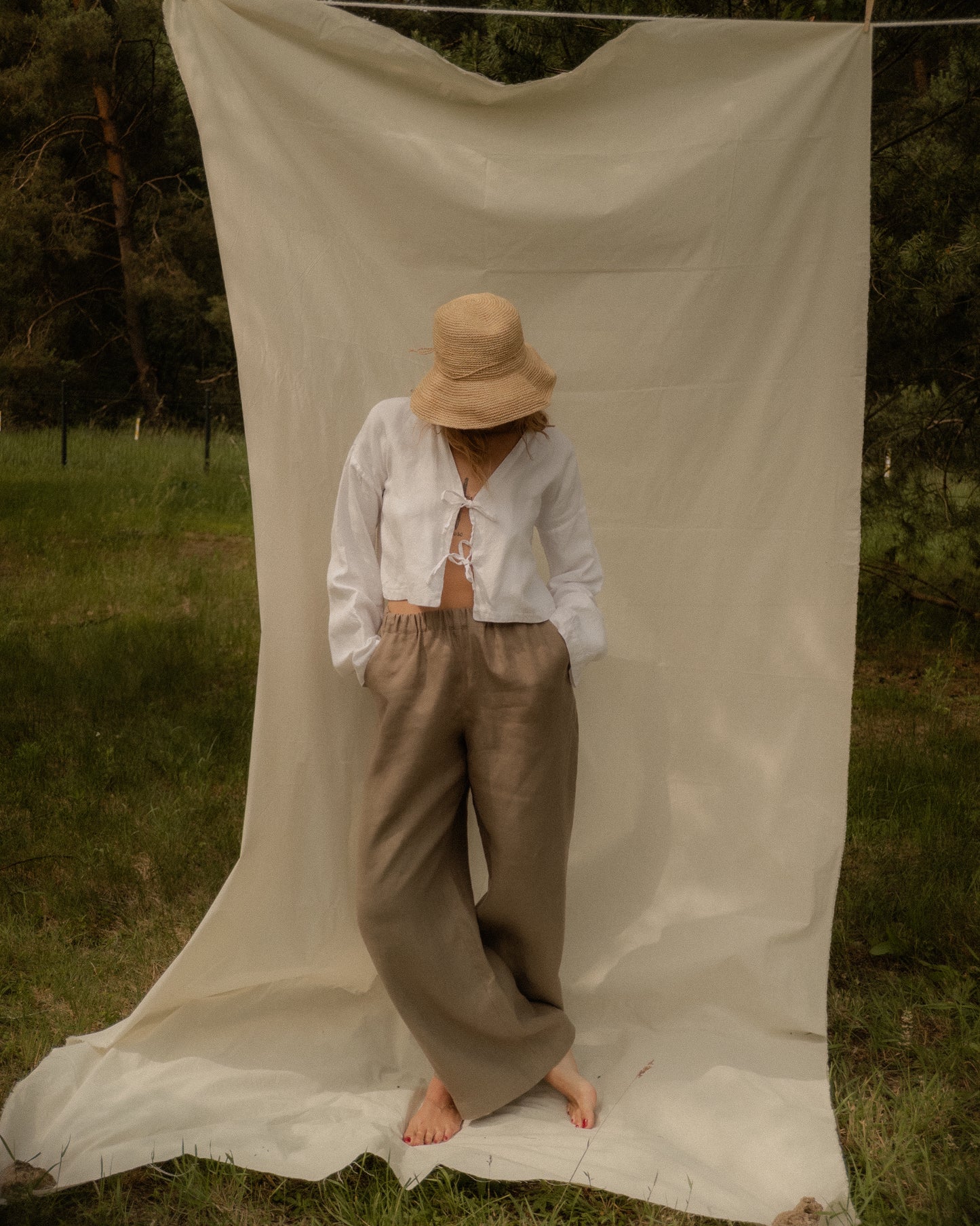 Spodnie damskie Leaf | Khaki
